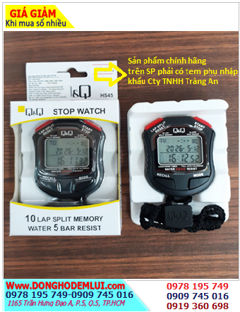 HS45J003Y_Đồng hồ bấm giờ bấm giây Q&Q HS45J003Y chính hãng Q&Q Japan (Tập đoàn Citizen _Nhật) Bảo hành 1 năm